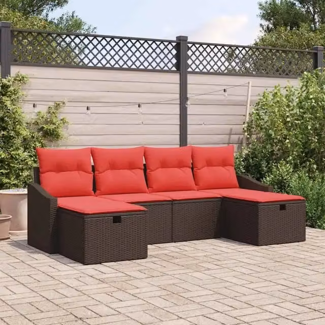 Set Divano da Giardino 6 pz polyrattan 3359323