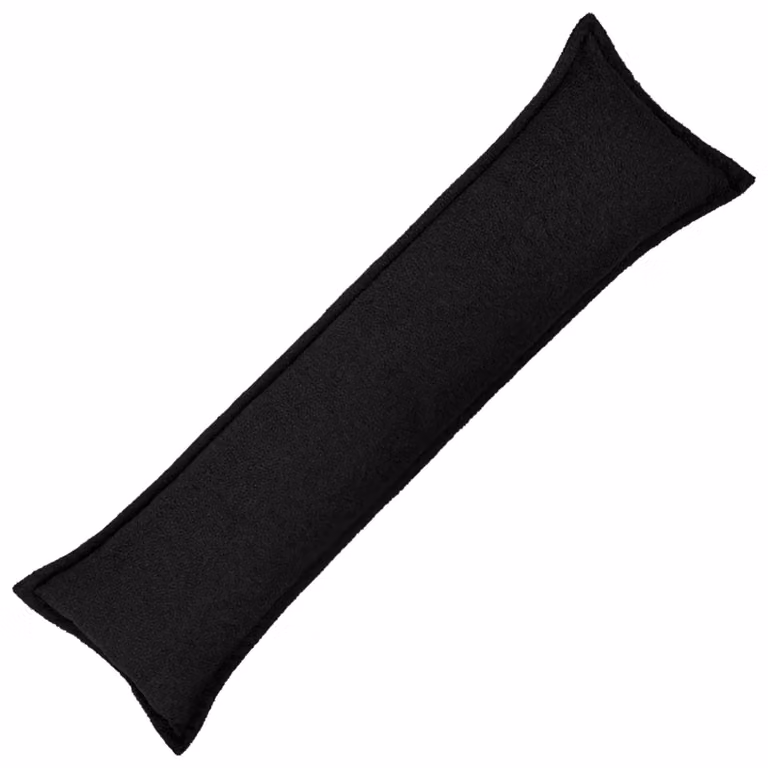 Federa a rullo HOUTEN vidaXL, colore nero, tessuto bouclé, L 145 x P 40 cm