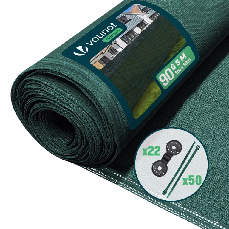 VOUNOT® Schermatura per recinzione 1×10 m, rete frangivista in HDPE da 90 g/m², verde