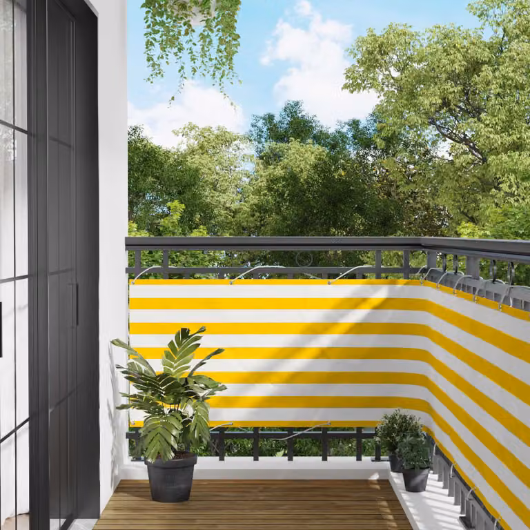 Schermo da balcone rettangolare vidaXL in tessuto Oxford e alluminio, L: 75 cm, H: 200 cm