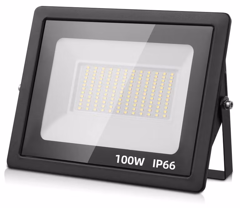 Fari a LED per illuminazione esterna - 100 W - confezione da 2 - 3000 K (bianco caldo) - grado di protezione IP66 (resistente all'acqua) - 220–240 V