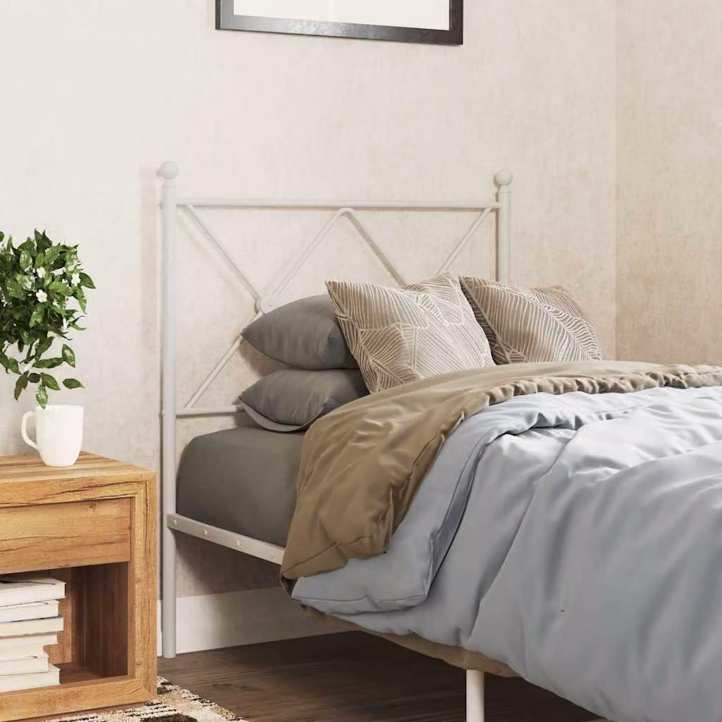 Testiera di ricambio in metallo vidaXL colore bianco per letto 80 x 190 cm