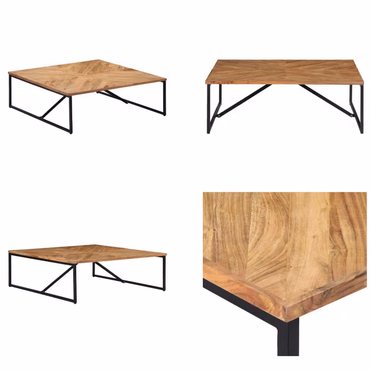 vidaXL Tavolino 110 x 110 x 36 cm in legno massiccio di acacia - Tavolino - Tavolini - Tavolino - Tavoli occasionali