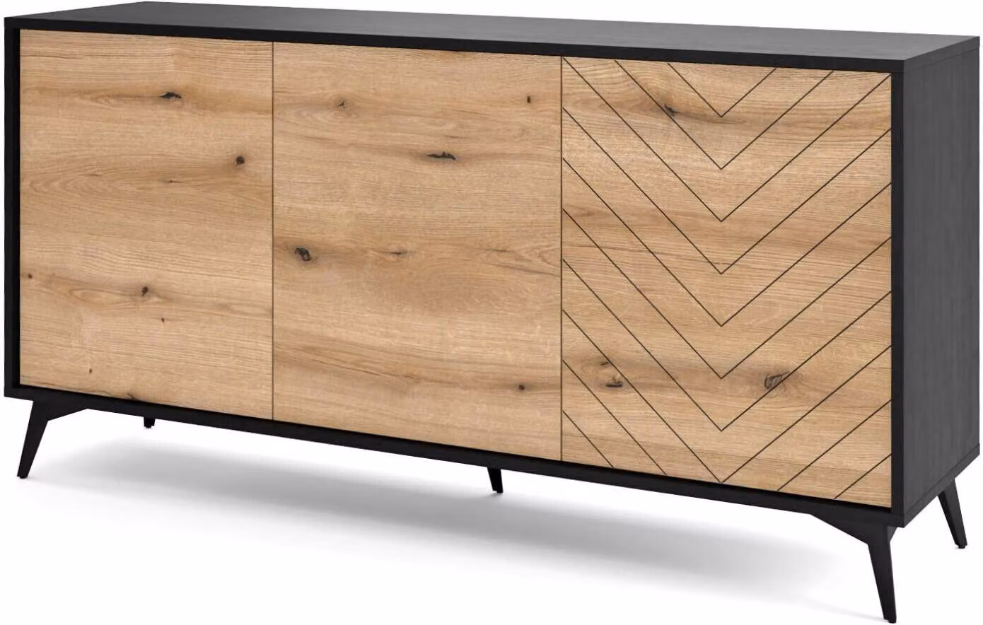 FURNLUX Credenza Diamond Beige E Nero 154cm / Colore principale: Beige / Dimensioni: 154 x 77 x 39 cm