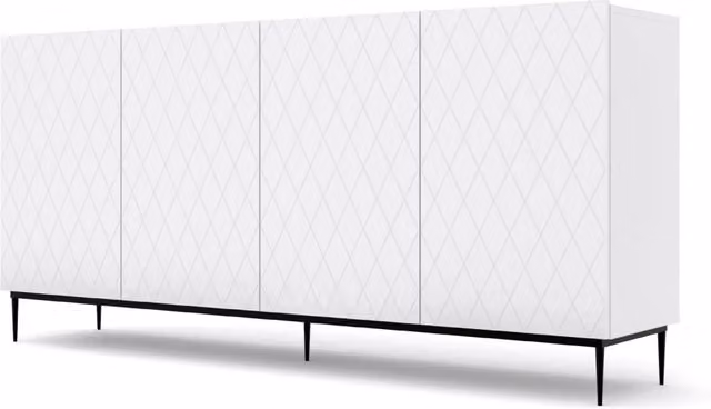 Mobile per soggiorno Bim Furniture Collezione Diuna Kom4d 192 Bianco Opaco e Montatura Nera