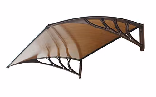 Mitepek Pensilina tettoia, ABS Marrone, policarbonato alveolare fumè 150x100cm da Esterno Fredi
