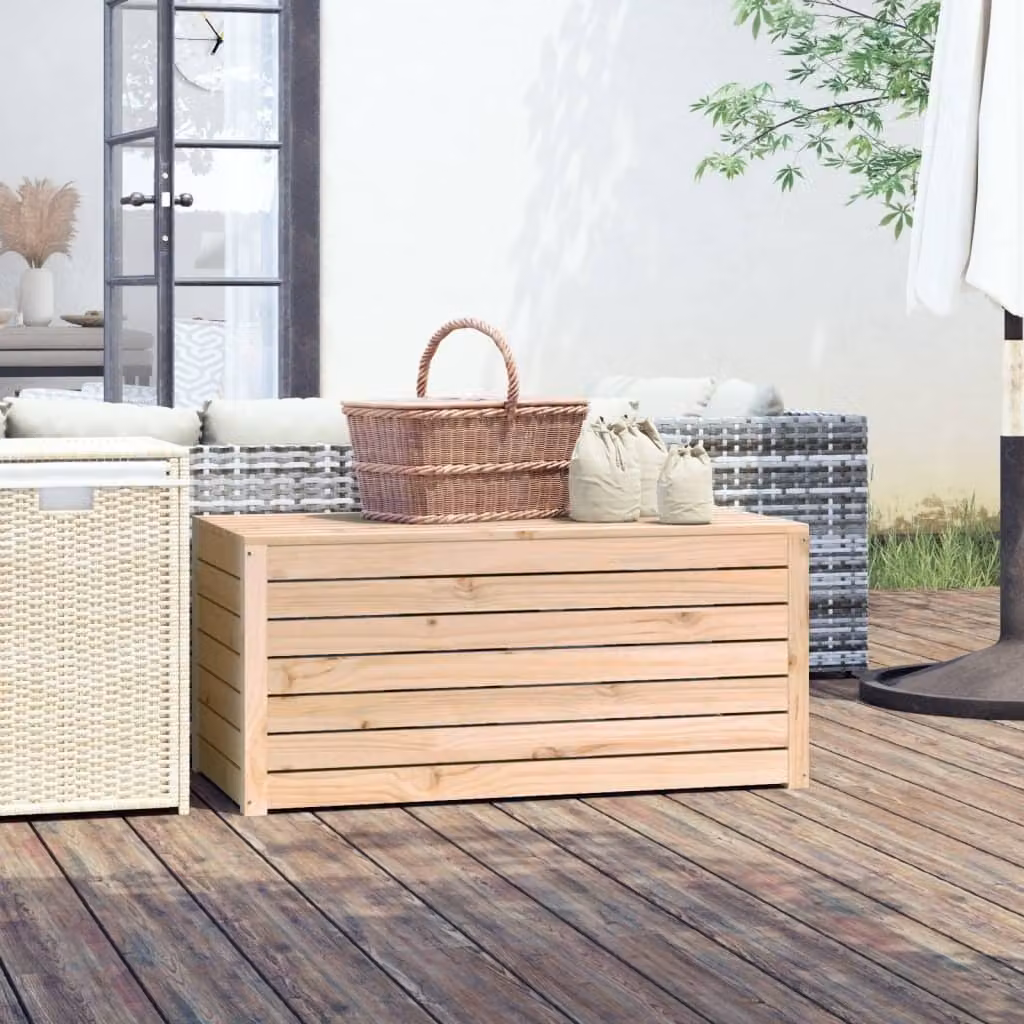 The Living Store box da giardino 101x50,5x46,5 cm in legno di pino massiccio