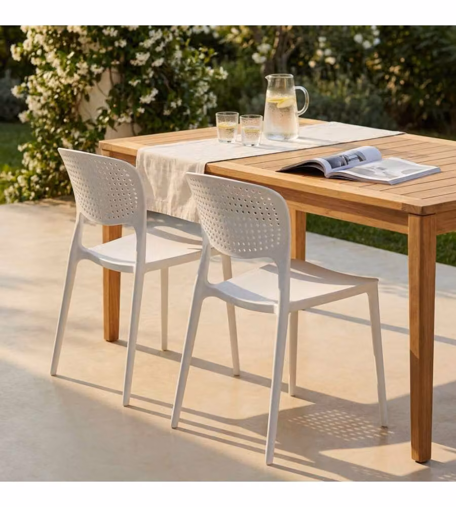 Cosma Sedia Mets Bianca in Polipropilene per Interno ed Esterno 56x46x80