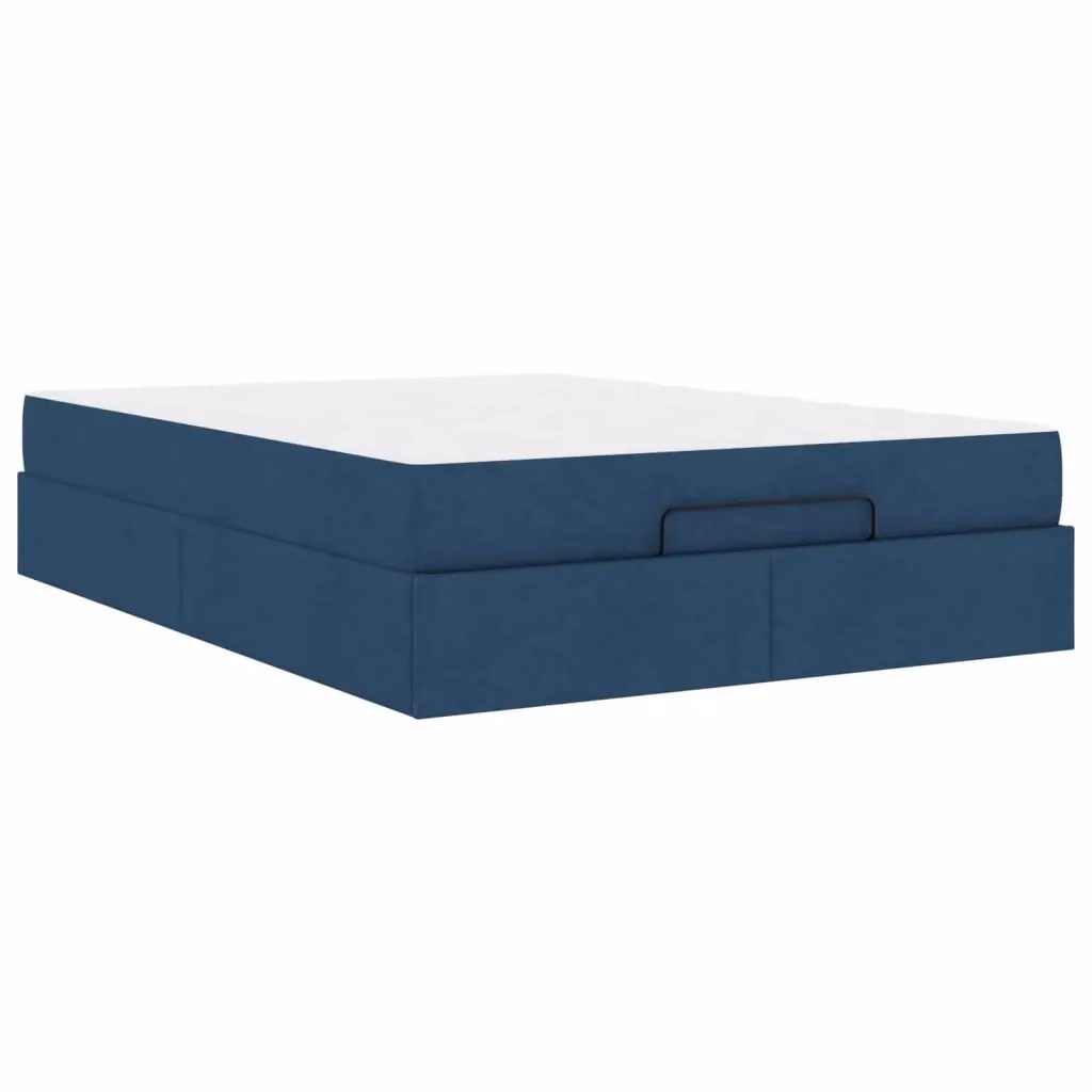 Set letto con struttura imbottita e 2 materassi in schiuma vidaXL, colore blu, L 160 x P 200 cm – 2
