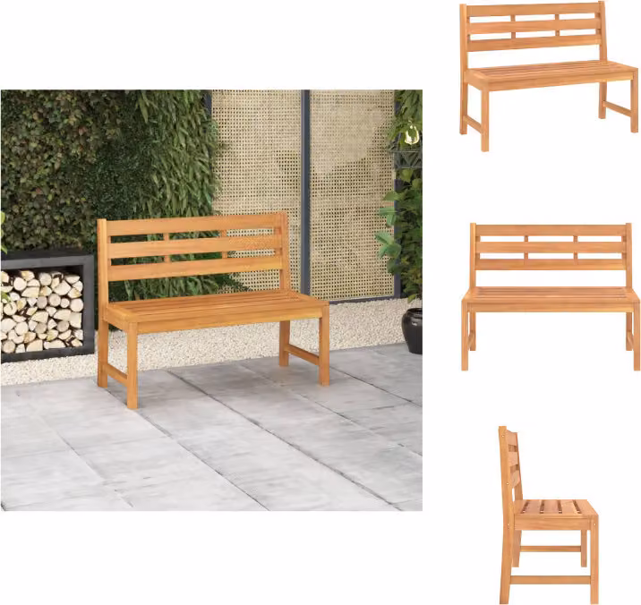 vidaXL Panchina da giardino 114 cm in legno massiccio di teak - Panchine da giardino