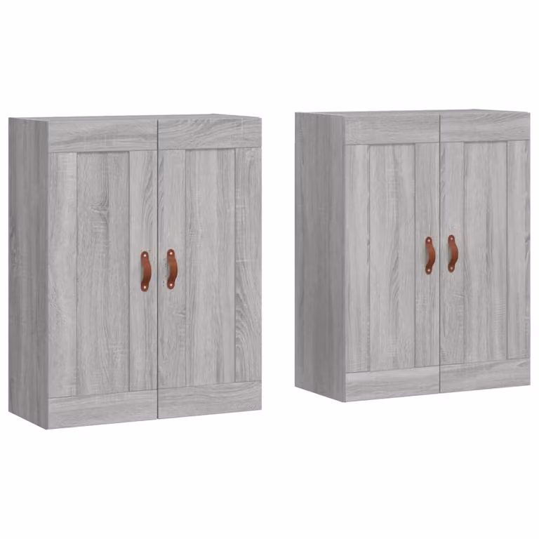 Armadietti a Parete 2 pz Grigio Sonoma in Legno Multistrato
