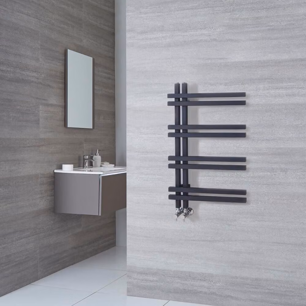 Scaldasalviette di Design - Termoarredo Bagno Antracite - 800 x 500mm - 280W - Tika