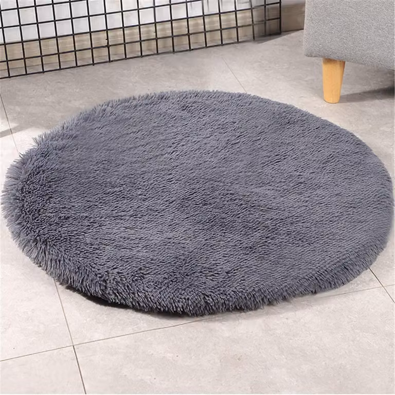 Tappetino per cani, cuccia per animali domestici, lavabile, colore grigio scuro, diametro 60 cm