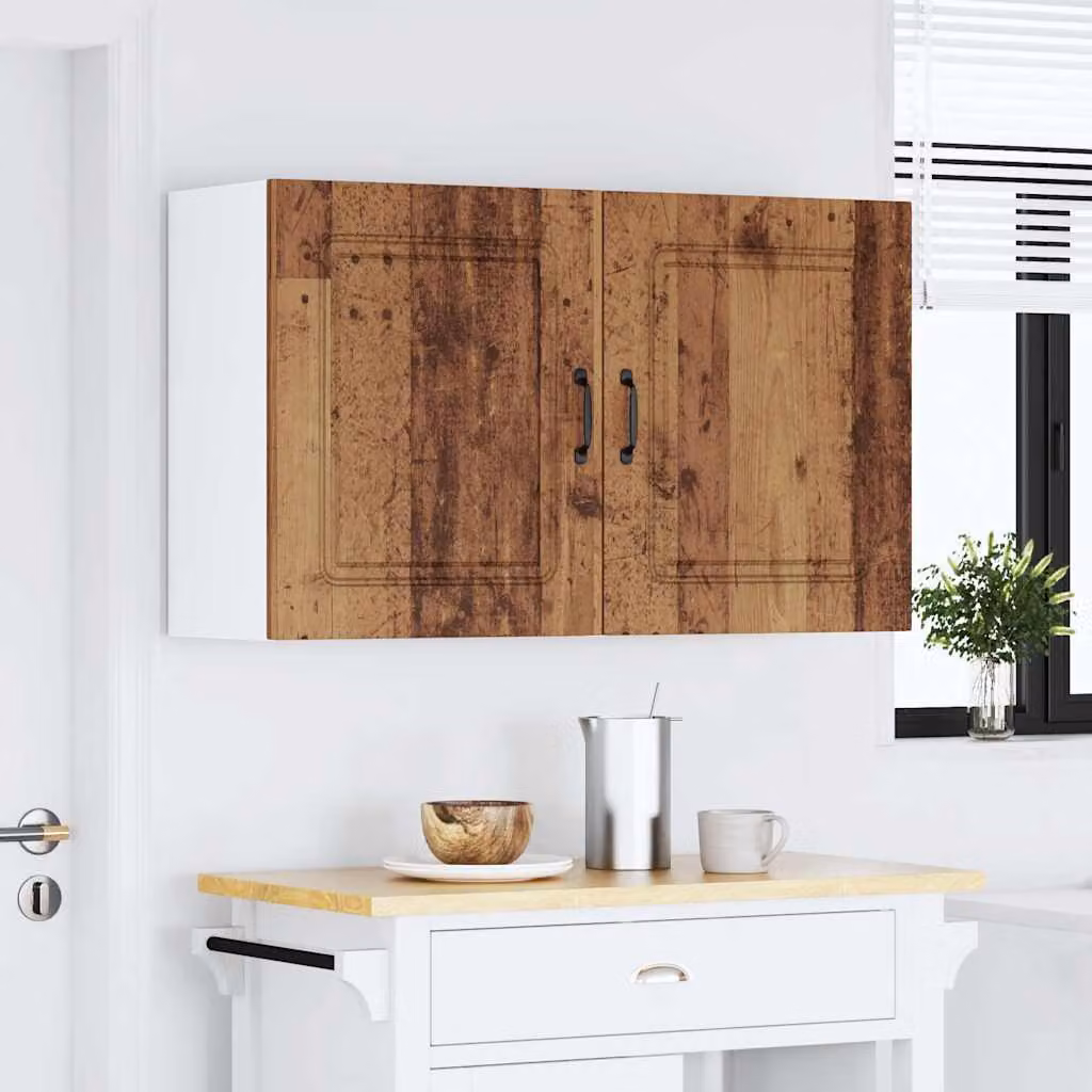Set di 2 pensili da cucina Kalmar vidaXL in legno marrone con ante a battente per cucina, camera o soggiorno L/P/H: 60 x 31 x 50 cm