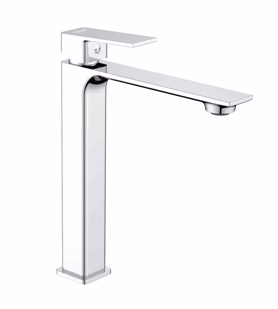 Rubinetto Lavabo Alto Monocomando Cromo Ottone 26mm Flessibili Inclusi