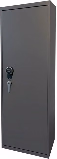 Armadio Blindato per Armi EGLEMTEK in Acciaio con Serratura Digitale e Chiave, 3 Posti, Grigio Scuro, H 148 x L 30 x P 25 cm