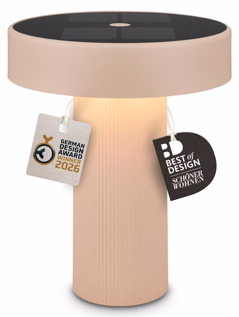 Briloner Lampada da tavolo senza fili Ø16x20cm 1W 150lm 3000K bianco caldo solare beige - Lampada da tavolo soggiorno corridoio balcone