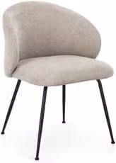 Sedia moderna Bizzotto in tessuto grigio e beige con struttura in metallo