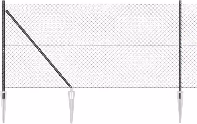 Pannello per recinzione in acciaio e PVC DESIGN IN, colore grigio, dimensioni: L 10 m x H 1,4 m, maglia 40 x 40 mm