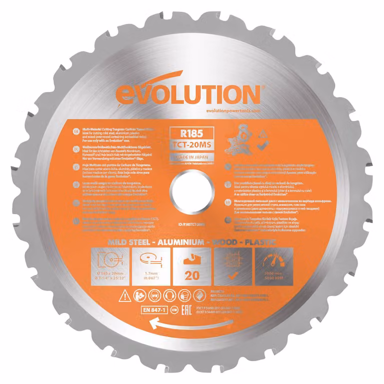 Evolution Power Tools R185TCT-20MS - Lama circolare multifunzione da 185 mm