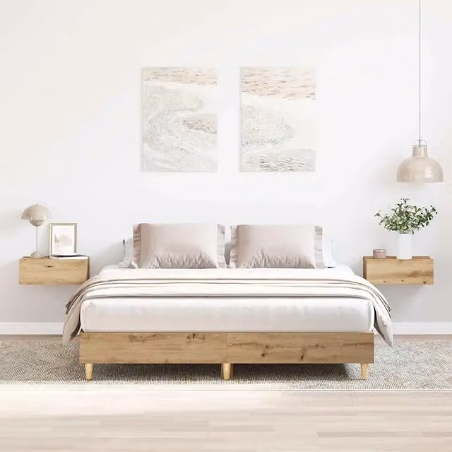 Giroletto vidaXL in legno di eucalipto marrone con doghe piatte L/P/H: 203 x 143 x 140 cm
