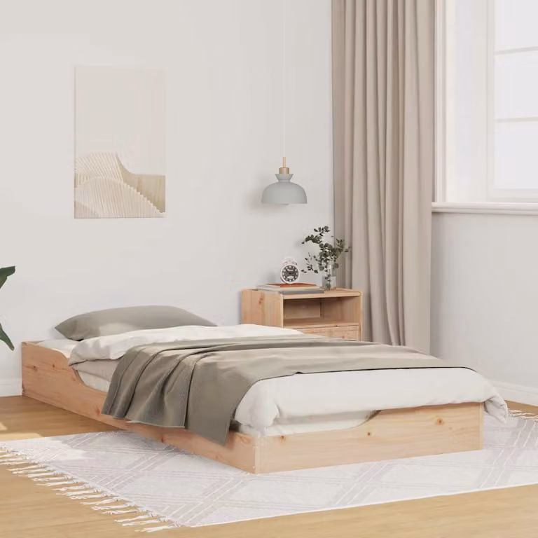 Struttura del letto vidaXL in pino massello marrone con cassetti L: 103,5 cm, P: 213,5 cm, H: 110 cm