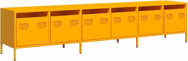 Mobile TV | Armadietto TV | Mobile Porta TV Giallo Senape 202x39x43,5cm Acciaio Laminato a Freddo