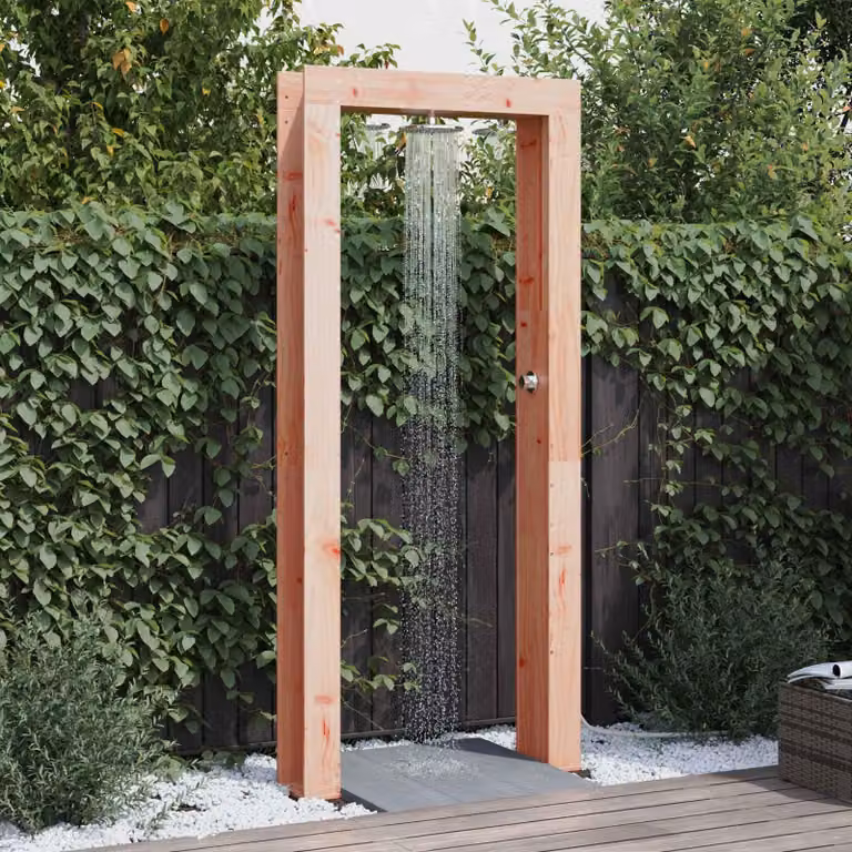 Maison Exclusive - Doccia da giardino, 226 cm. Realizzata in legno di douglas massello e acciaio inossidabile, finitura naturale