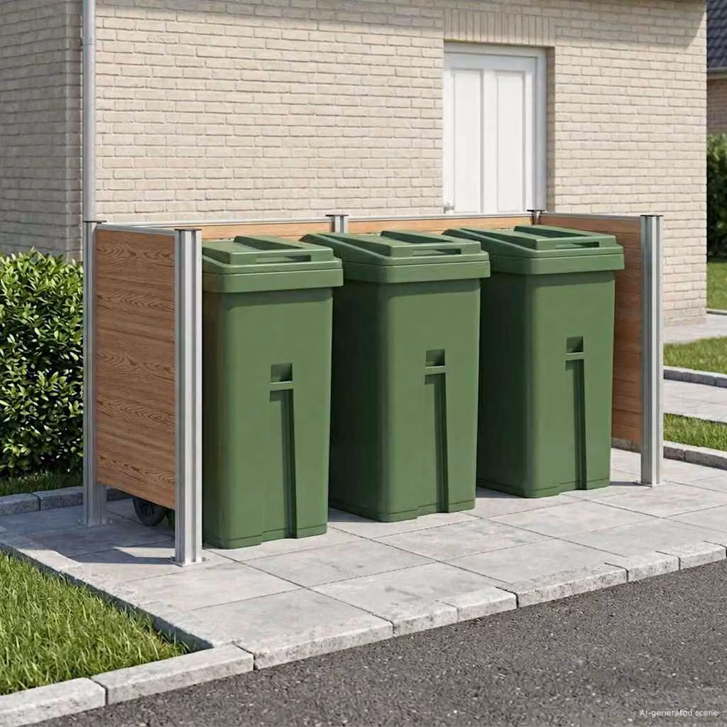 Recinzione Contenitore per Rifiuti vidaXL Marrone L/P/H: 237 x 85 x 115 cm