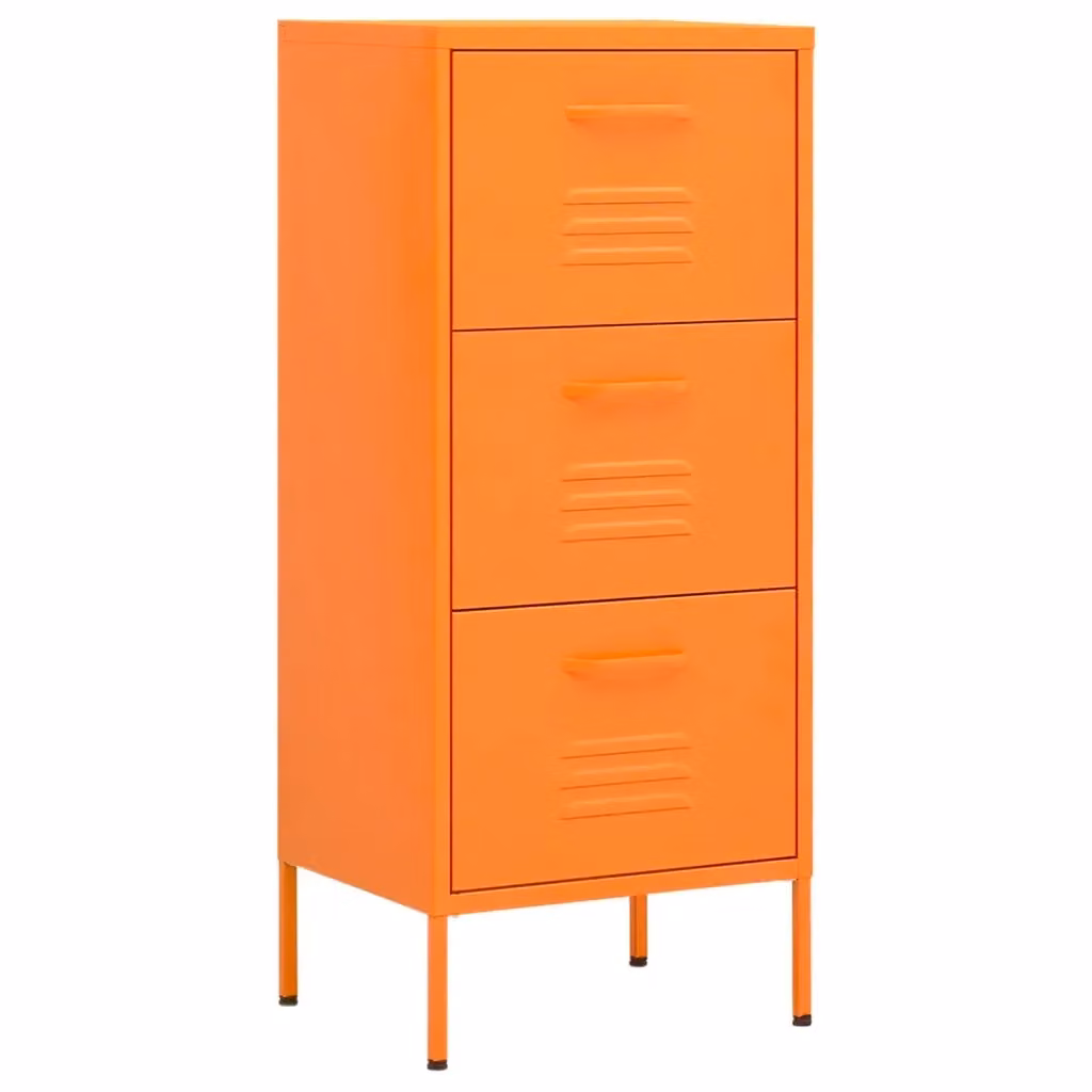 Armadietto in metallo vidaXL arancione con ripiani e cassetti, L/P/H: 42,5 x 35 x 101,5 cm – 2