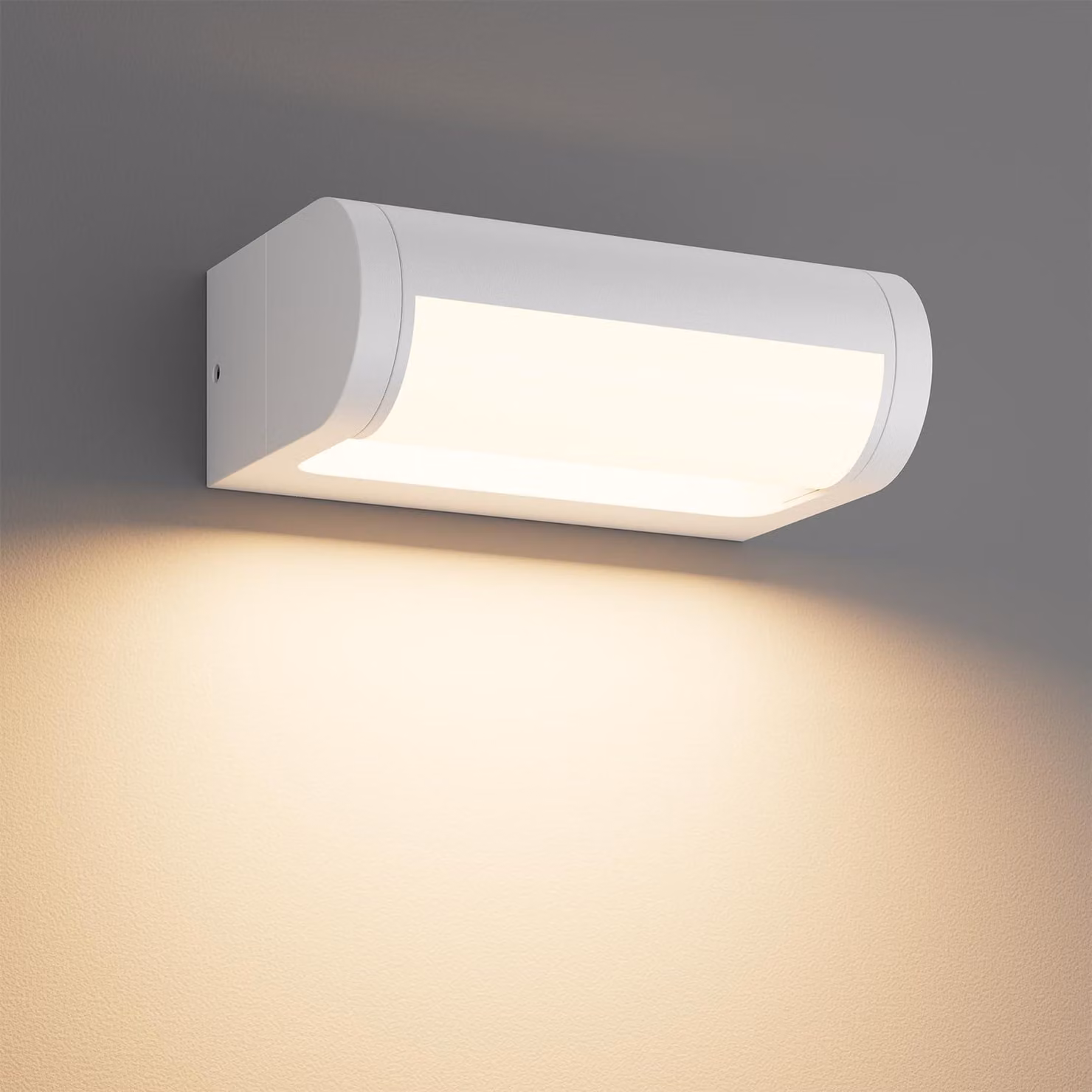 Lampada da parete a LED, 18 W, grado di protezione IP65, orientabile, luce bianco caldo 3000 K, colore bianco