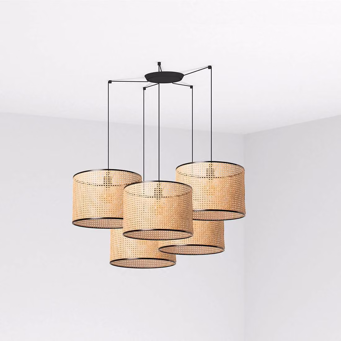 Faro Mambo Nero Lampada a sospensione Paralume in rattan Ø450*313