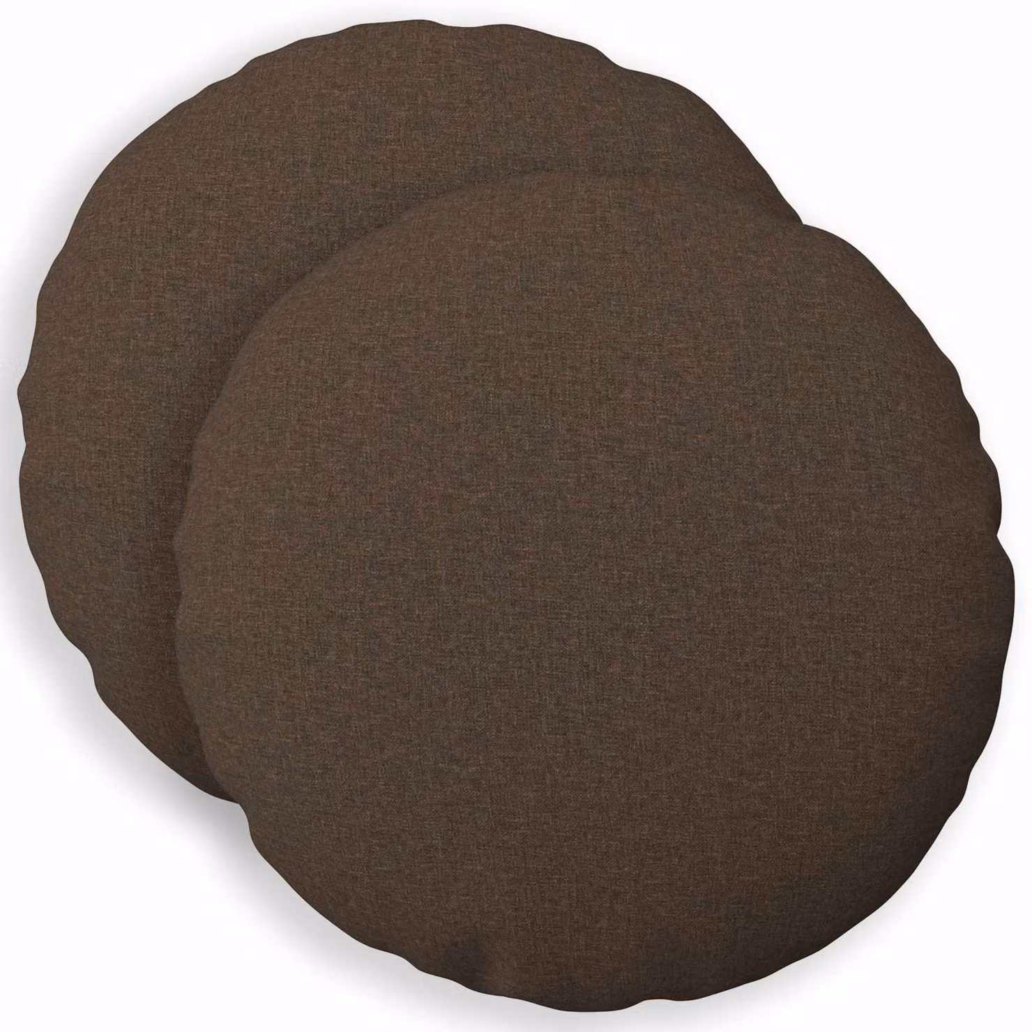Set di 2 cuscini rotondi vidaXL HEERLEN in tessuto beige e marrone con rivestimento lavabile