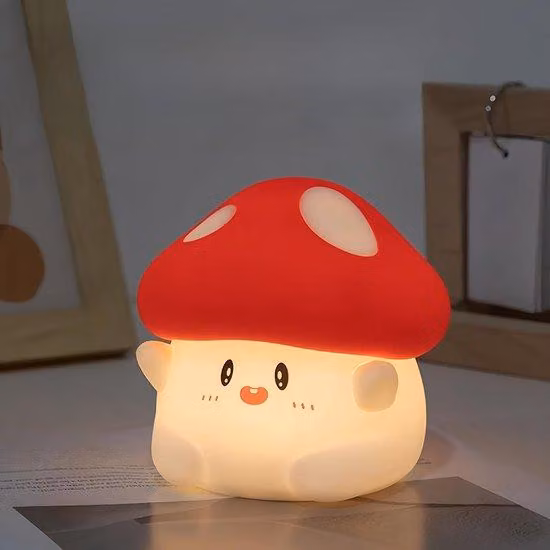 Lampada da notte a forma di fungo con 7 colori tra cui scegliere, funzione timer, adatta ai bambini, luce soffusa, comando touch