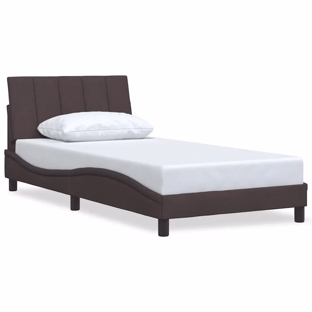 Giroletto senza materasso Hanko vidaXL in tessuto marrone scuro L/P/H: 200 x 100 x 74,5 cm – 2