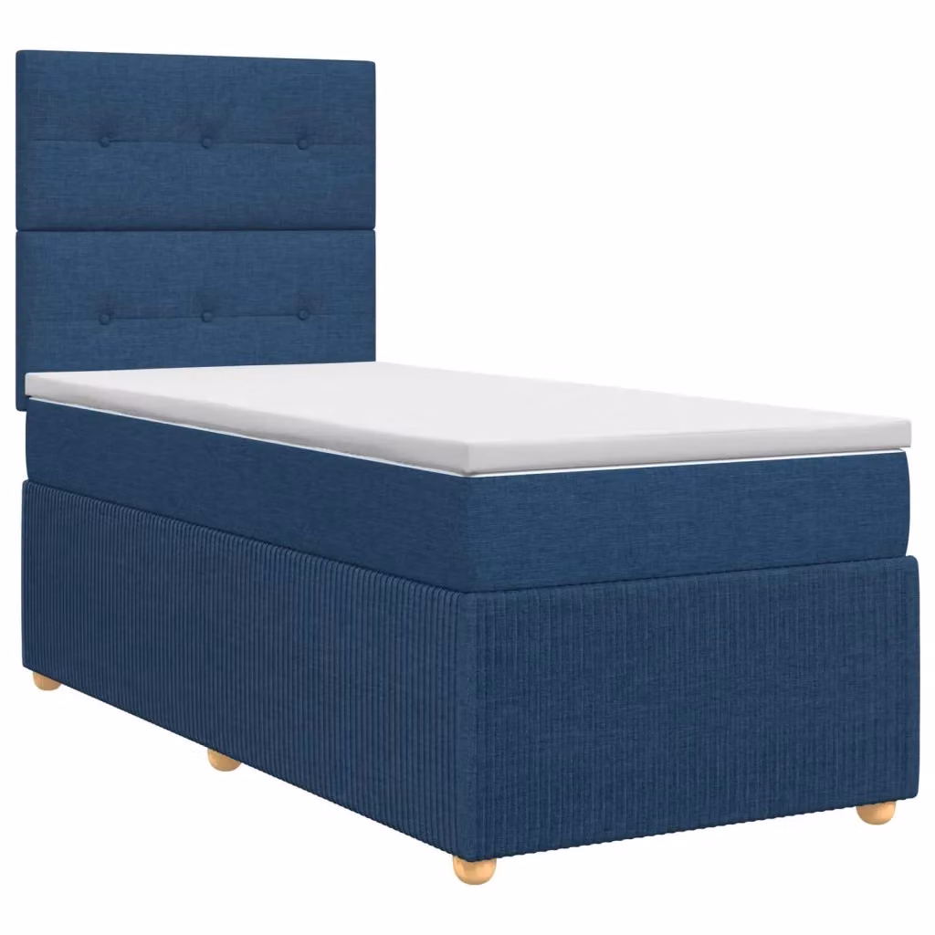 Letto box spring con materasso blu e bianco vidaXL L/P: 100 x 200 cm – 2