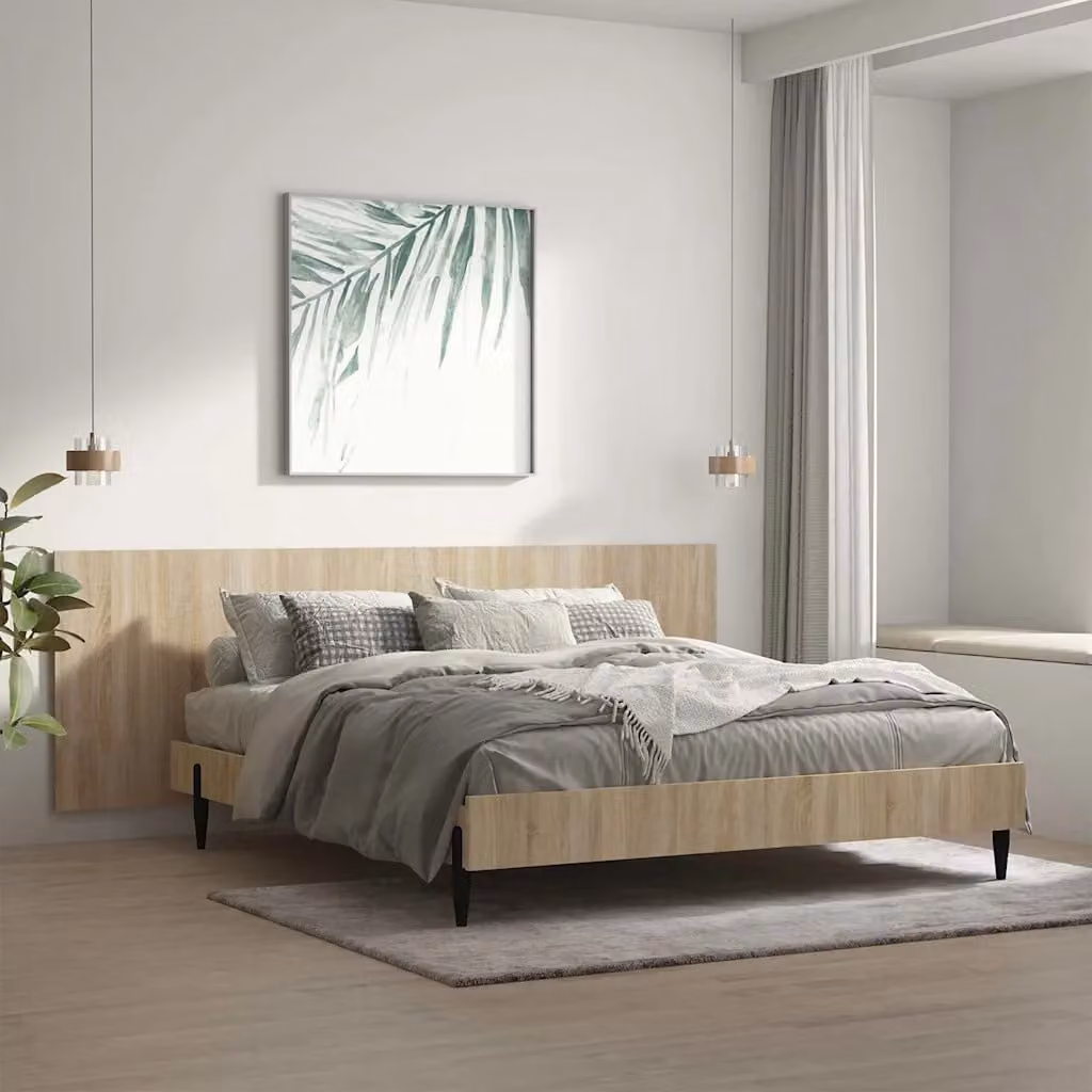 Testiera Letto vidaXL in Legno Ingegnerizzato Rovere Sonoma, Colore Marrone, L 240 x H 80 x P 1,5 cm