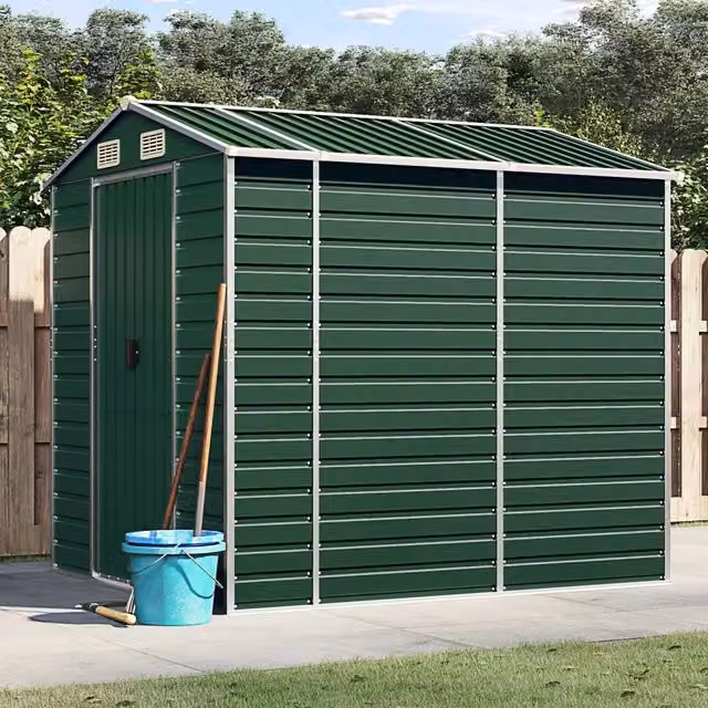 Casetta da giardino verde 191x215x198 cm in acciaio zincato 3188232