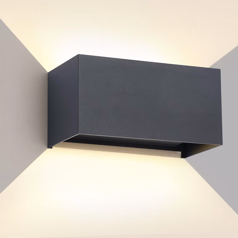 Lampada da parete a LED da 25W, grado di protezione IP65, resistente all'acqua, colore antracite, con fascio di luce regolabile