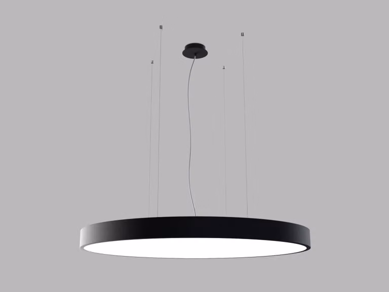 Apparecchio LED a sospensione MONO SLIM P-Z CRI90 dimmerabile, Variante: MONO SLIM P-Z, Ø 800 mm, 80 W, 5600 lm, nero, 2CCT, TRIAC