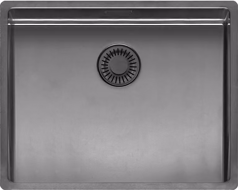 REGINOX R38741 Lavello NEW YORK 50X40 Comfort Gun Metal II per mobili da cucina a partire da 60 cm di larghezza / A filo piano / Incasso a filo piano / Sottobanco