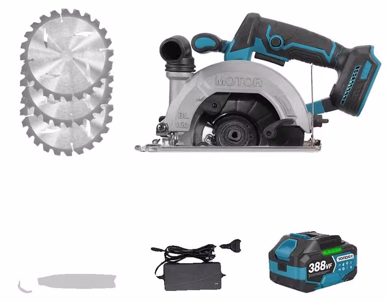 Sega circolare, motore brushless, alta velocità di taglio, 1 set di batterie