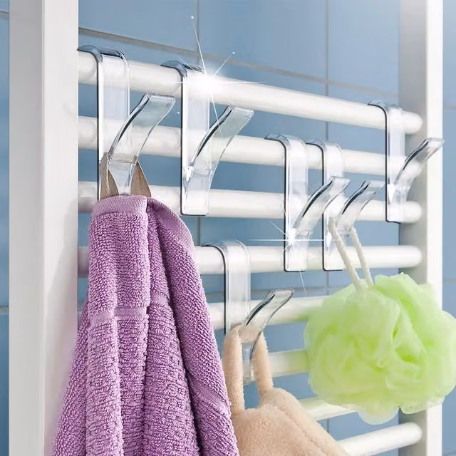 Set di 2 ganci appendini trasparenti Wenko in plastica per il tuo bagno