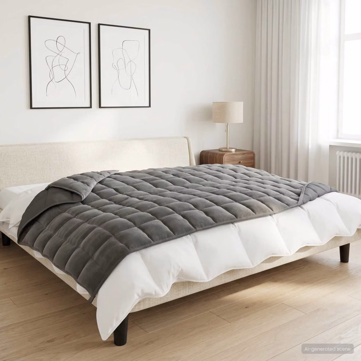 Coperta Ponderata vidaXL Antracite 138 x 200 cm 6 kg in 100% Cotone