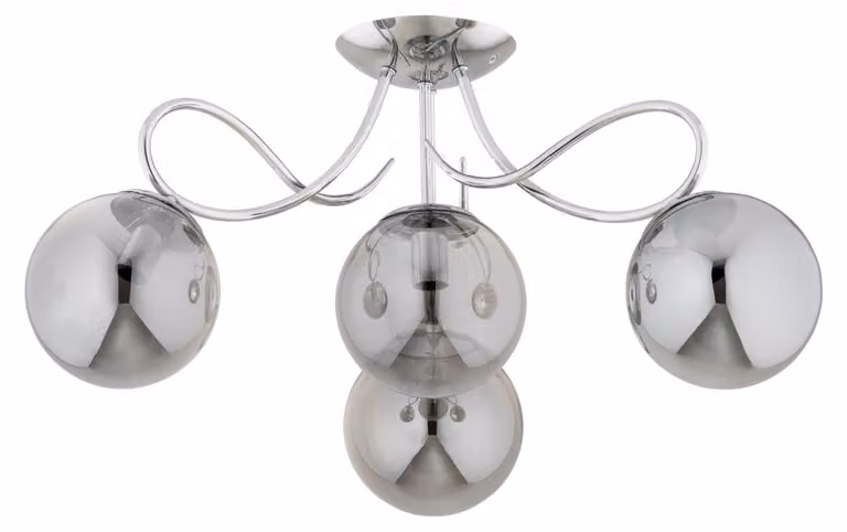 Lampada da soffitto OXA cromata fumé 4xE14x10W in vetro, dimensioni: 32x58x58 cm, IP20 Alfa