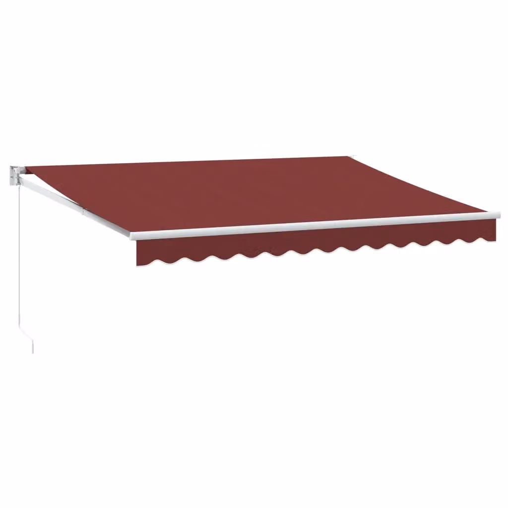Tenda da Sole Retrattile Manuale VIDAXL in Alluminio e Poliestere Rosso e Bianco L: 350 cm, P: 250 cm – 2