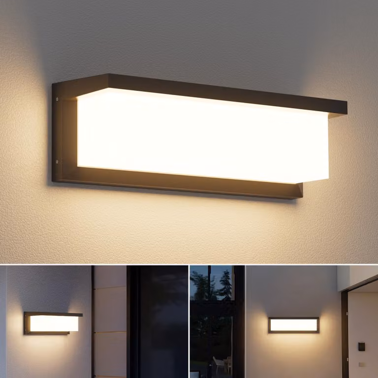 Lampada da parete esterna a LED, 36 W, 3000 K, 3500 lm, grado di protezione IP65, colore nero