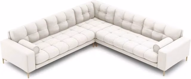 Divano angolare reversibile Bali Cosmopolitan Design in tessuto beige chiaro, 6 posti, L 256 cm x P 93 cm x H 75 cm
