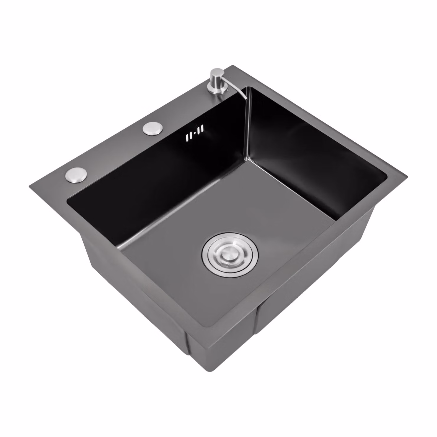 Lavello da cucina, elegante nero opaco, resistente acciaio inox, nero