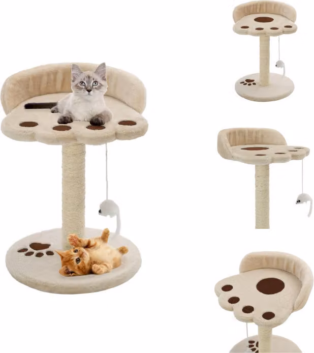 vidaXL Tiragraffi per gatti in sisal 40 cm Beige e marrone - Tiragraffi